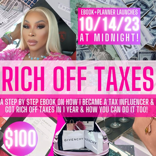 RICH OFF TAXES EBOOK + CONTENT & STRATEGY PLANNER | *Available Now As An Instant Download!